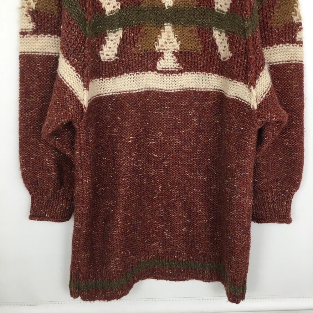 Free People Northern Lights Sweater Mini Dress Wool Blend Knit Rust Red Size M - Picture 14 of 16